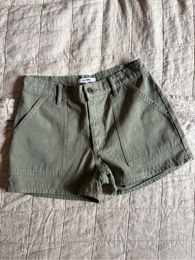 Re/Done Women's Olive Utility Cargo Shorts